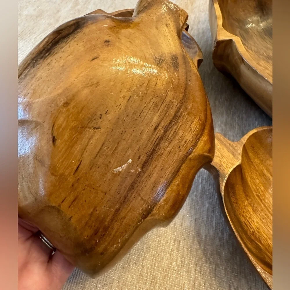 Vintage Monkey Pod Bowl Set